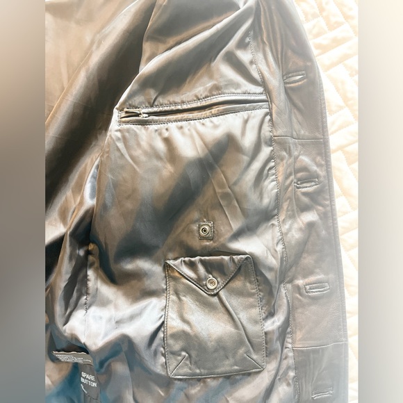 Roundtree & Yorke Black Leather Coat Jacket M - Picture 7 of 8